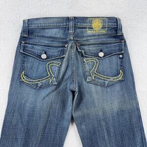 Rock & Republic Jeans Womens Blue Taylor Flap Pocket Bootcut Stretch 32x28